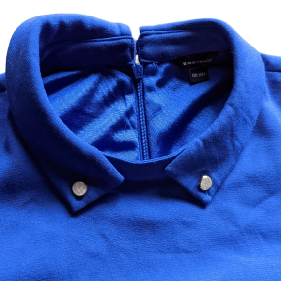 NWOT BirryShop Royal Blue ¾ Sleeve Collar Dress - Women’s Size L (180/100A) - Picture 3 of 8